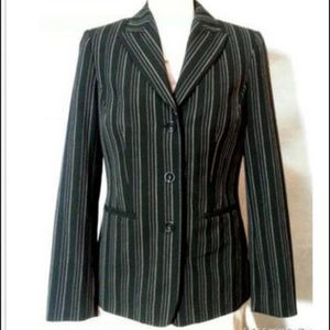 CASLON Black Pinstriped Suit Coat Blazer Size 2